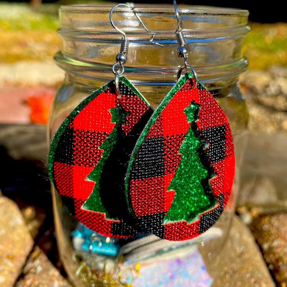 Faux leather earrings